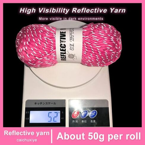4pcs Reflective Yarn,Sparkle Yarn,Silver Yarn,for Crafts Glow in The Dark Yarn for Crochet for Reflective High Visibility Warm Winter Loop Reflective Hat.(50g, 55 Yards) (Black) in Kuwait