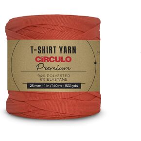 CIRCULO Premium T-Shirt Yarn. Bulky Yarn - Soft, Lightweight, Seamless, Knot-Free. Easy-to-Use., Fettuccini Zpagetti, T Shirt Yarn for Crocheting & Knitting- 153.1 yds, (3986 - Spicy)