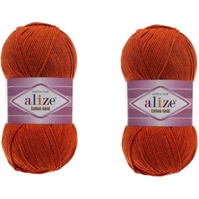 Alize Cotton Gold Yarn 55% Cotton 45% Acrylic Yarn Crochet Hand Knitting Art Lot of 2 Skeins 200gr 722yds (1-Cream) in Kuwait