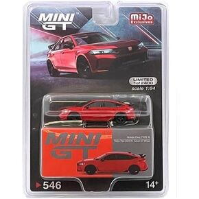 نموذج سيارة مصغر حقيقي متوافق مع Honda Civic Type R Rallye 2023 W/Advan GT Wheel Red إصدار محدود 1/64 Diecast Model Car MGT00546 in Kuwait