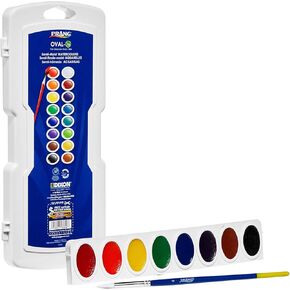 Prang Oval Watercolor Paint Set with Brush,16 Assorted Colors in Saudi Arabia