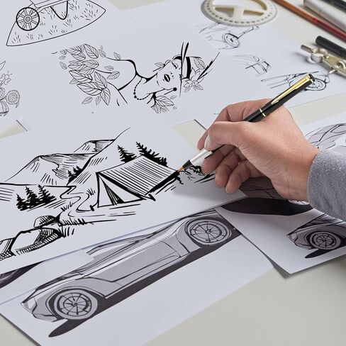 قلم فرشاة نافورة جيب محمول من MENGDOGGE يتضمن قلم الخط المعدني طرفًا من الألياف الناعمة، ومحول إعادة تعبئة الحبر وحقيبة قلم تعبئة الهدايا، رائع للفنانين المبتدئين والمحترفين in Kuwait