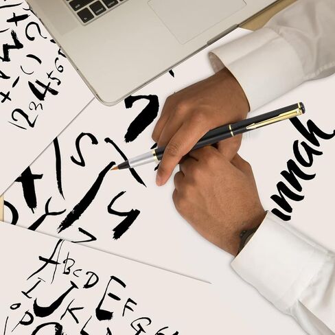 قلم فرشاة نافورة جيب محمول من MENGDOGGE يتضمن قلم الخط المعدني طرفًا من الألياف الناعمة، ومحول إعادة تعبئة الحبر وحقيبة قلم تعبئة الهدايا، رائع للفنانين المبتدئين والمحترفين in Kuwait