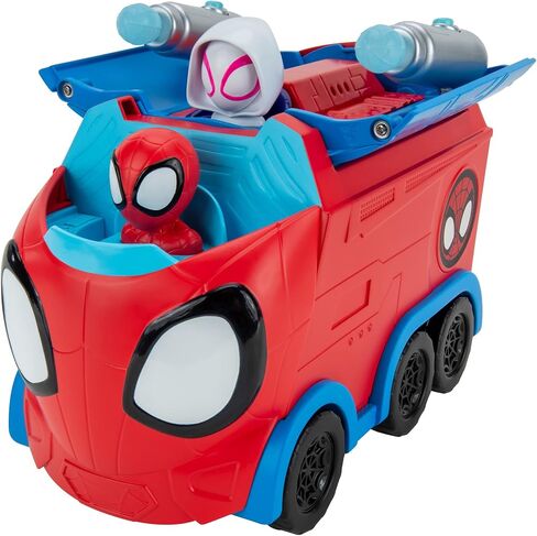 Marvel Spidey and His Amazing Friends Web Spinning Hauler - 8-Inch 3-in-1 Transforming Vehicle - Toys Featuring Your Friendly Neighborhood Spideys in Saudi Arabia