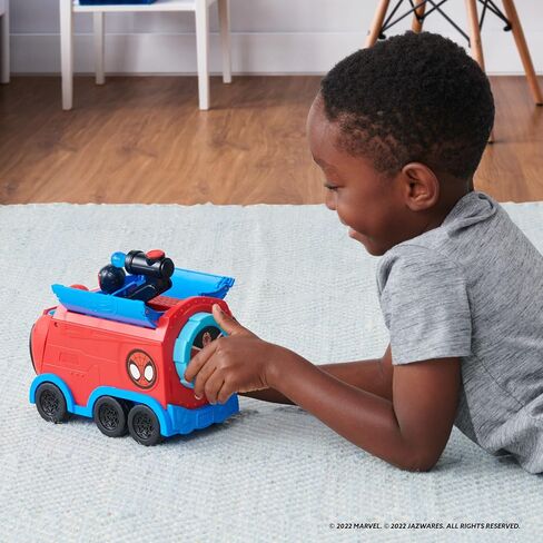 Marvel Spidey and His Amazing Friends Web Spinning Hauler - 8-Inch 3-in-1 Transforming Vehicle - Toys Featuring Your Friendly Neighborhood Spideys in Saudi Arabia