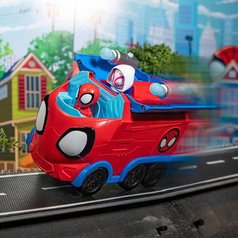 Marvel Spidey and His Amazing Friends Web Spinning Hauler - 8-Inch 3-in-1 Transforming Vehicle - Toys Featuring Your Friendly Neighborhood Spideys in Saudi Arabia