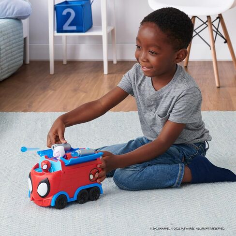 Marvel Spidey and His Amazing Friends Web Spinning Hauler - 8-Inch 3-in-1 Transforming Vehicle - Toys Featuring Your Friendly Neighborhood Spideys in Saudi Arabia