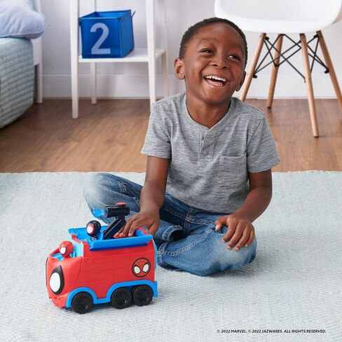 Marvel Spidey and His Amazing Friends Web Spinning Hauler - 8-Inch 3-in-1 Transforming Vehicle - Toys Featuring Your Friendly Neighborhood Spideys in Saudi Arabia