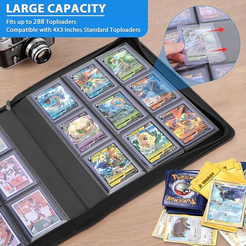 مجلد تحميل علوي من اوبوبل، مجلد بطاقات التداول يحمل 288 وحدة تحميل علوي، 9 جيوب تحميل علوي مع اغلفة تحميل علوية لبطاقات تي سي جي، ام تي جي، مجلد بطاقات التداول in Kuwait