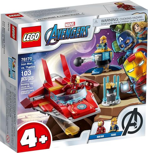 LEGO Marvel Avengers Iron Man vs. Thanos 76170 Cool, Collectible Superhero Building Toy for Kids Featuring Marvel Avengers Iron Man and Thanos Minifigures, New 2021 (103 Pieces) in Saudi Arabia