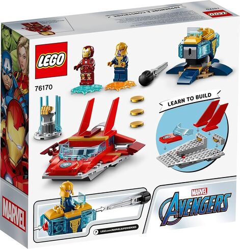 LEGO Marvel Avengers Iron Man vs. Thanos 76170 Cool, Collectible Superhero Building Toy for Kids Featuring Marvel Avengers Iron Man and Thanos Minifigures, New 2021 (103 Pieces) in Saudi Arabia