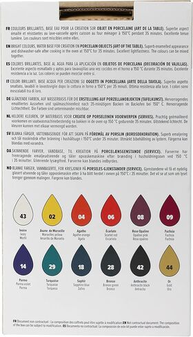 Pebeo Porcelaine 150 Initiation Set - Chalk 6 x 20ml, 0.6 Fl Oz (Pack of 6) in Kuwait