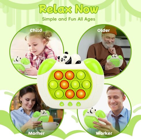 THEPBRO Quick Push Pop Game It Fidget Toys المحمولة لعبة الدفع السريع Pop It للأطفال البالغين، دفع الفقاعات المضيئة للألعاب الحسية، هدايا عيد الميلاد للأولاد والبنات (الباندا) in Kuwait