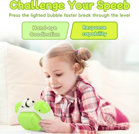 THEPBRO Quick Push Pop Game It Fidget Toys المحمولة لعبة الدفع السريع Pop It للأطفال البالغين، دفع الفقاعات المضيئة للألعاب الحسية، هدايا عيد الميلاد للأولاد والبنات (الباندا) in Kuwait