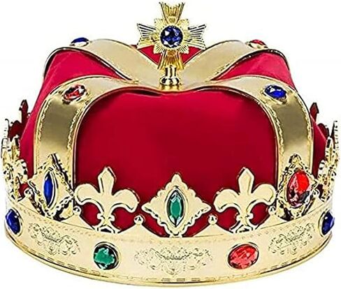 Kaptin Royal Jeweled King's Crown Cosplay Hats Costume Accessory Halloween Party Hats in Kuwait