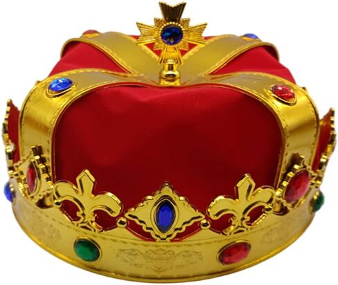 Kaptin Royal Jeweled King's Crown Cosplay Hats Costume Accessory Halloween Party Hats in Kuwait
