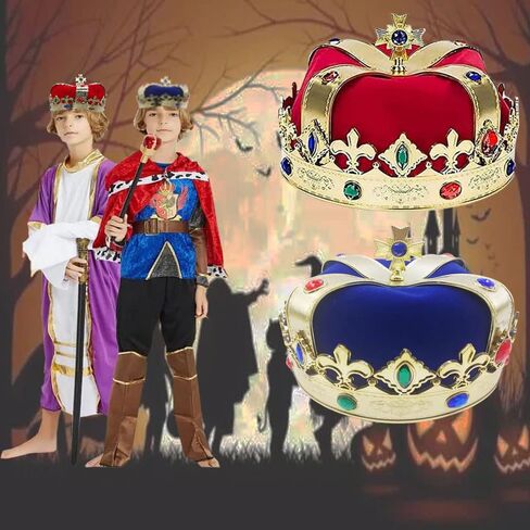 Kaptin Royal Jeweled King's Crown Cosplay Hats Costume Accessory Halloween Party Hats in Kuwait