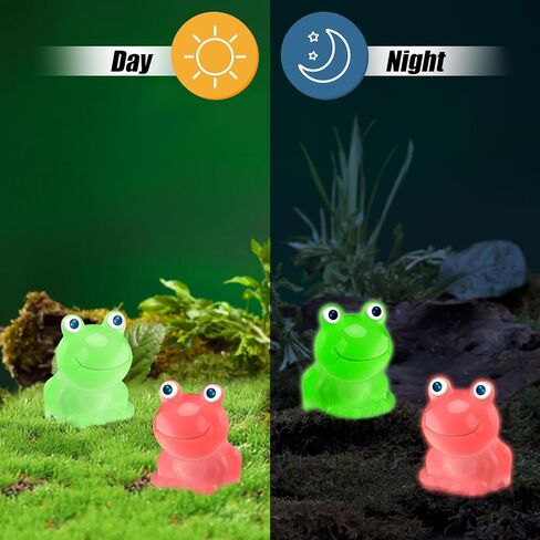 210 قطعة من الضفادع الصغيرة المضيئة من الراتنج في الظلام، 7 ألوان لطيفة على شكل ضفادع صغيرة وتماثيل دعائم ألعاب مزحة، ضفادع مصغرة لتزيين المناظر الطبيعية المصغرة والحديقة وحوض السمك وبيت الدمى in Kuwait