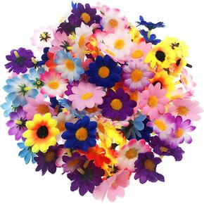 Codall 100 Pieces Daisy Flowers Small Flower Embellishments Assorted Colors for DIY Crafts in Saudi Arabia