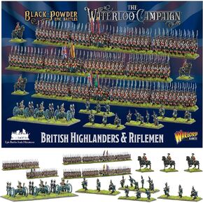 Wargames Delivered Waterloo - Black Powder 2nd Edition 28mm Miniatures Starter Set -122 Infantry, 12 Cavalry, 1 War Machine, 4 Crew Model Kit - WW2 Figures Model Kits by Warlord Games in Kuwait