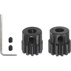 HARFINGTON Mod 1 M1 Pinion Motor Gear Set 2pcs 11T 12T Fit 5mm RC Motor Shaft M1 Pitch Gears for RC Car, with Hex Key