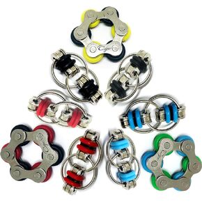 Fidget Toys Roller Chain - Stress Relief Perfect for ADHD, ADD, Anxiety in Classroom, Office, School, Work for Students, Teens, Adults Stocking Stuffers Gifts (3 Piece) (Black)
