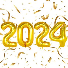 2024 Balloons, 40 Inch 2024 Balloon Numbers, 2024 Balloons Gold, 2024 Foil Number Balloons, Large 2024 Mylar Balloons for 2024 New Year 2024 Eve Party Birthday Graduation Christmas Supplies in Saudi Arabia