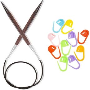 Knitter's Pride Knitting Needles Cubics Circular 32 inch (80cm) Size US 8 (5.0mm) Bundle with 10 Artsiga Crafts Stitch Markers 300236 in Saudi Arabia