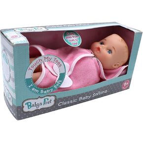 Baby's First Bathtime with Softina White Toy Doll, Plastic, Washable Surface, Life-Like' Feel, for Ages 1+