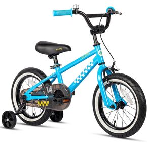 دراجة أطفال طراز BMX مقاس 12-18 بوصة من Glerc NuNu لعمر 1-8 سنوات مع عجلات تدريب وواقي سلسلة مغلق، ألوان متعددة in Kuwait