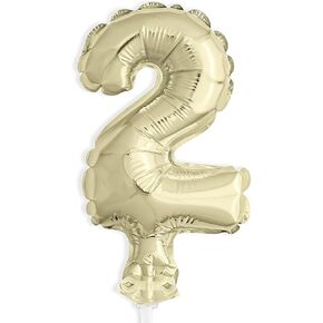 Number 2 Foil Balloon Cake Topper - 5" | Gold | 1 Pc in Saudi Arabia