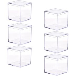 3 Packs Clear Favor Boxes With Lid,food grade acrylic box, Plastic Gift Box,2.5x2.5x2.5 Inch, Square, Mother’s Day gift box, Birthday Present and Candy packing box in Kuwait