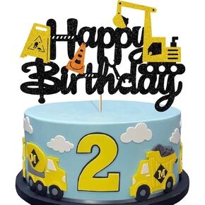 Glorymoment Excavator Birthday Cake Topper, Construction Cake Topper Decorations for Children Excavator Engineering Theme Cake, Construction Theme Kids Birthday Party Decoration (6.7’’x4.49’’) in Saudi Arabia