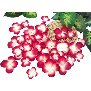 Handmade Hydrangeas Petals Flowers Mulberry Paper Flower Patch Scrapbooking Wedding DIY Craft Supplies Card Mini Artificial Paper Flowers (Black)