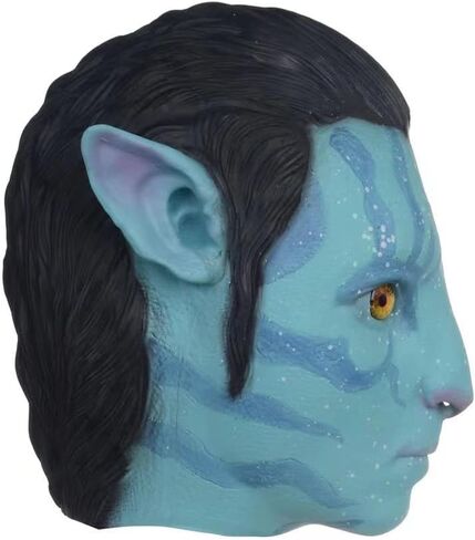 LG LOUIS GARDEN Avatar Costume Mask, Na'Vi Blue Mask Movie Cosplay Costume Full Face Latex Mask For Halloween Carnival in Kuwait