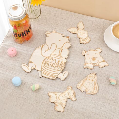 5PCS Winnie Centerpieces For Tables Decor Wood Sign For Baby Shower Party Kids Room Decorations 1st Birthday Party Decor in Kuwait