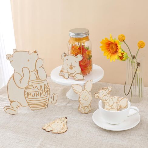 5PCS Winnie Centerpieces For Tables Decor Wood Sign For Baby Shower Party Kids Room Decorations 1st Birthday Party Decor in Kuwait