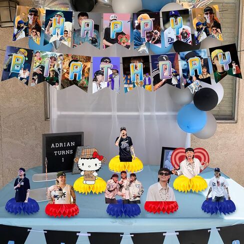 9 قطع 𝓟𝓮𝓼𝓸 𝓟𝓵𝓾𝓶𝓪 ديكورات حفلات أعياد الميلاد، 𝓟𝓮𝓼𝓸 𝓟𝓵𝓾𝓶𝓪 مغني الراب، قطعة مركزية للطاولة على شكل قرص العسل، ديكورات طاولات حفلات أعياد الميلاد للأطفال والكبار in Kuwait