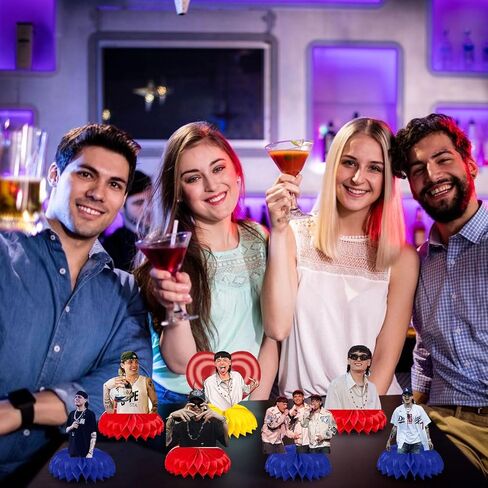 9 قطع 𝓟𝓮𝓼𝓸 𝓟𝓵𝓾𝓶𝓪 ديكورات حفلات أعياد الميلاد، 𝓟𝓮𝓼𝓸 𝓟𝓵𝓾𝓶𝓪 مغني الراب، قطعة مركزية للطاولة على شكل قرص العسل، ديكورات طاولات حفلات أعياد الميلاد للأطفال والكبار in Kuwait