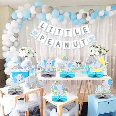 6 قطع من قطع مركزية على شكل فيل أزرق خلية نحل للأطفال من بيبي بوي إتس أ بوي زينة للطاولة زرقاء صغيرة بأشكال فيل أزرق لوازم حفلات أعياد الميلاد in Kuwait