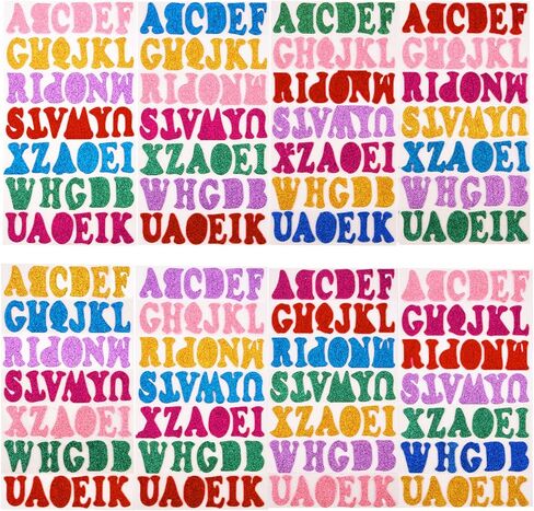 328 قطعة ملصقات إسفنجية لامعة ذاتية اللصق حروف أبجدية ملصقة، 7 ألوان عشوائية، 8 ورقات in Kuwait