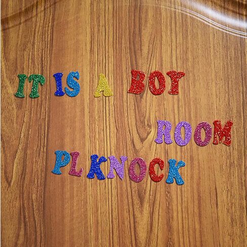 328 قطعة ملصقات إسفنجية لامعة ذاتية اللصق حروف أبجدية ملصقة، 7 ألوان عشوائية، 8 ورقات in Kuwait