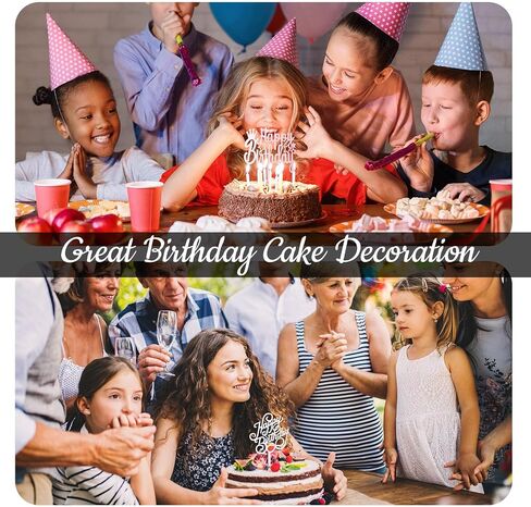 150 قطعة من أغطية كعكة عيد الميلاد السعيدة من الأكريليك لتزيين كعكة عيد الميلاد اللامعة لتزيين كعكة عيد الميلاد على الوجهين للأطفال أو البالغين، مستلزمات حفلات تزيين الكيك المختلفة (متعددة الألوان، جميلة) in Kuwait