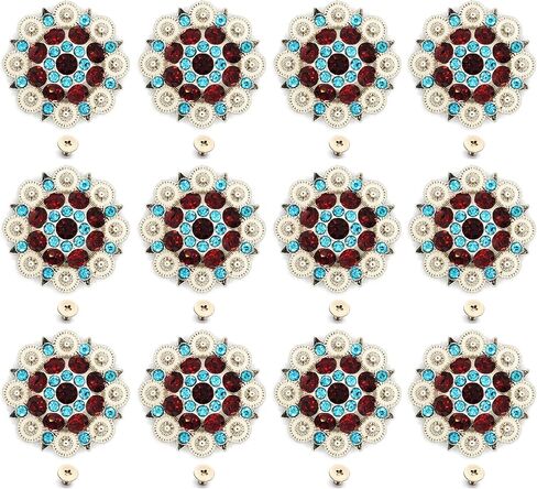 DIY Conchos Button Crystal Craft Conchos مع برغي (لون 1، 12 قطعة) in Kuwait
