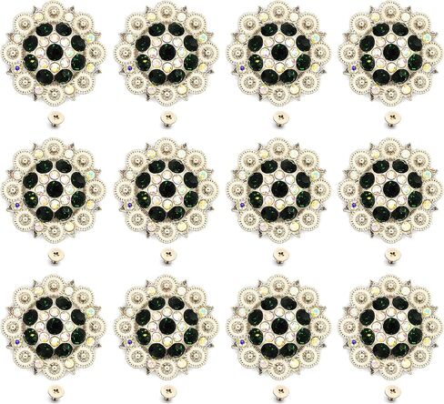 DIY Conchos Button Crystal Craft Conchos مع برغي (لون 1، 12 قطعة) in Kuwait