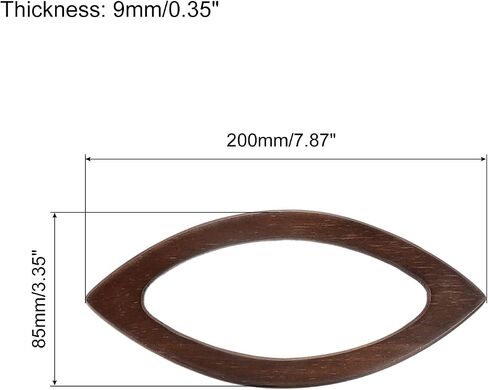 uxcell Oval Shape Purse Handle, 4Pcs 7.87" Wooden Handbags Purse Handles Replacement for Handmade Bags Handbags Purse Making, Black in Saudi Arabia