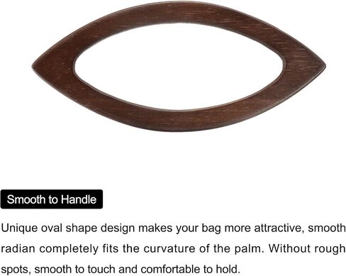 uxcell Oval Shape Purse Handle, 4Pcs 7.87" Wooden Handbags Purse Handles Replacement for Handmade Bags Handbags Purse Making, Black in Saudi Arabia