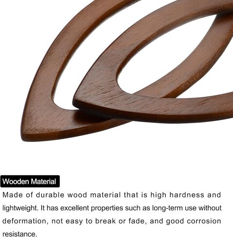 uxcell Oval Shape Purse Handle, 4Pcs 7.87" Wooden Handbags Purse Handles Replacement for Handmade Bags Handbags Purse Making, Black in Saudi Arabia
