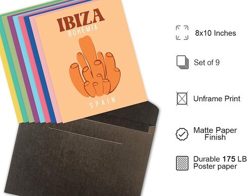 ملصقات فنية جدارية للسفر من Teevoc بمقاس 20.32 سم × 25.4 سم غير مؤطرة، 9 قطع ملونة من Preppy لديكور الغرفة الجمالية، ملصقات فنية جمالية Preppy، ملصق مسكن جامعي وردي، مجموعة من 9 بدون إطار in Kuwait