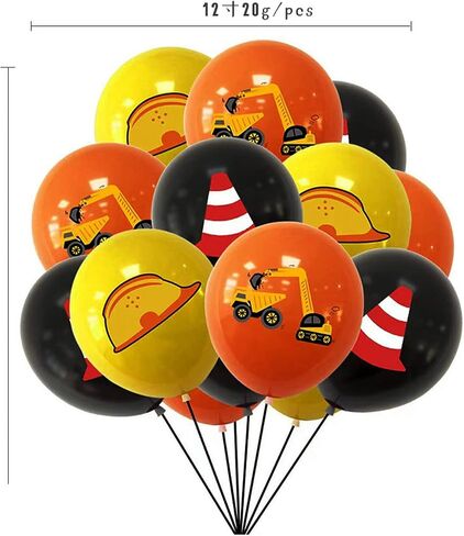 33pcs Construction Birthday Decorations For Boys construction Party Supplies For 1st 2nd Boys Birthday Excavator Construction Balloons, Birthday Banner Cake Toppers For Kids Birthday Party Decor in Saudi Arabia